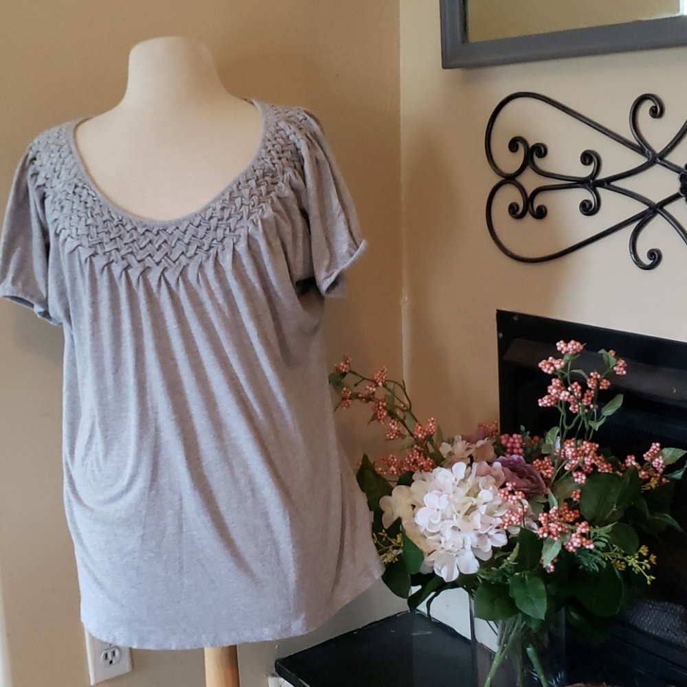 Womens Plus 2X Grey Top